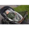 Babyjacke gefüttert Outlast® - Moosfarbe/Ringel Weißgrau Meliert