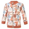 Kinder Zip Up Sweatjacke gefüttert Outlast® - Tierchen Bunt/Hellbeige