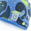 Beanie Mütze für Kinder gefüttert Outlast® - Raumschiffe/Blau meliert