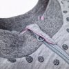 Zip Up Sweatjacke für Kinder  gefüttert GLANZ Outlast® - Grau Meliert Graue Tupfen/Babyrosa