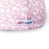 Gefütterte Baby Bindemütze  Outlast® - Altrosa Blüten/Weiß