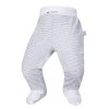 Strampelhose mit Füßen dünn Outlast® - Streifen weissgrau meliert/weiß