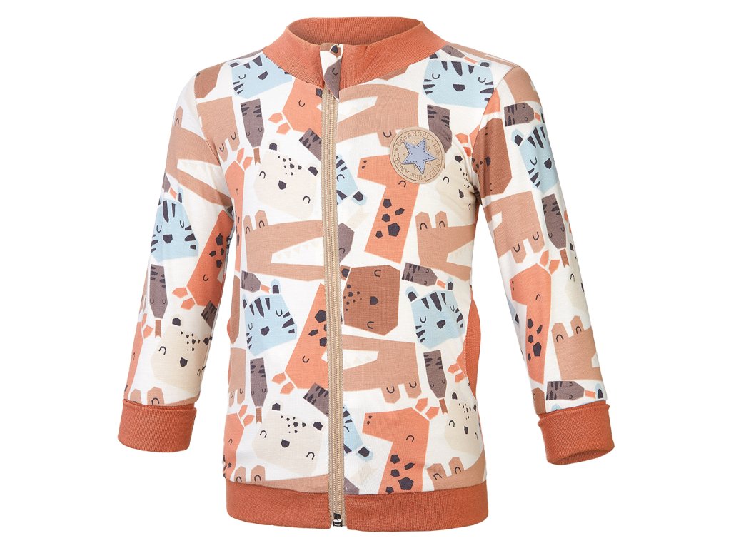 Mikina podšitá Outlast® - zvieratká farebné/sv.béžová