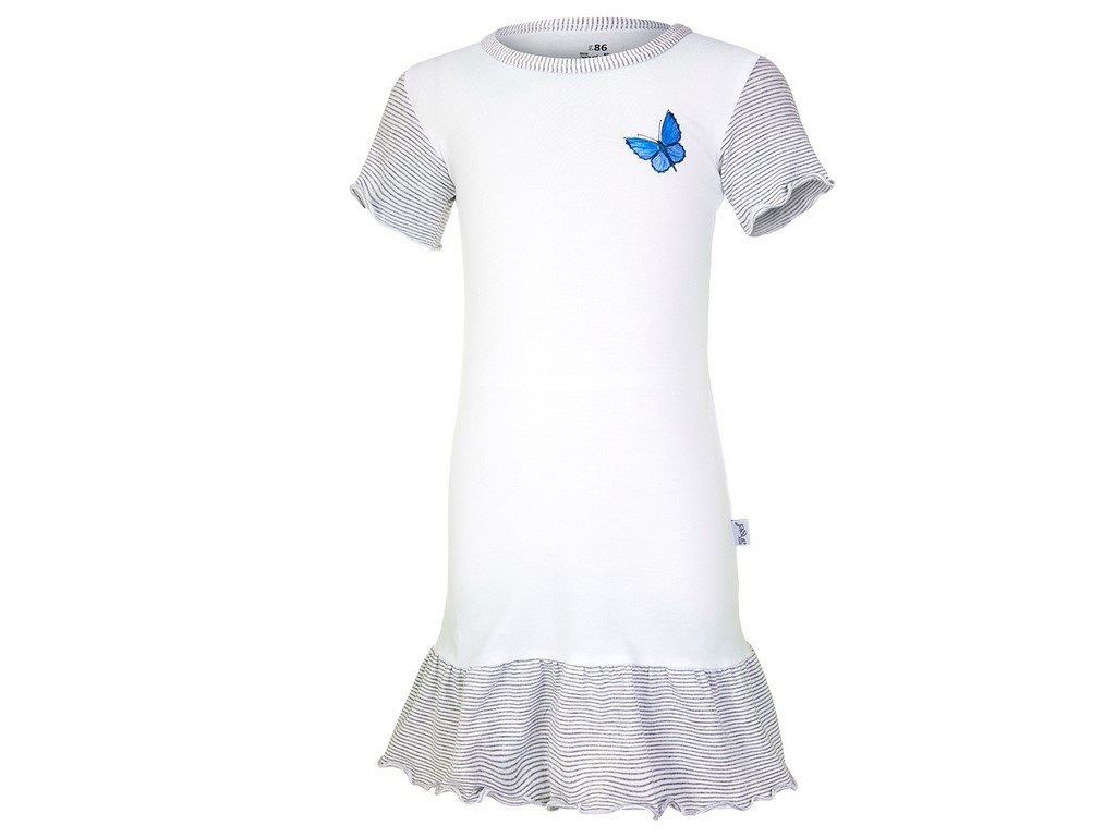 Nočná košeľa tenká DEBRA Outlast® - biela/motýľ (Veľkosť 134)
