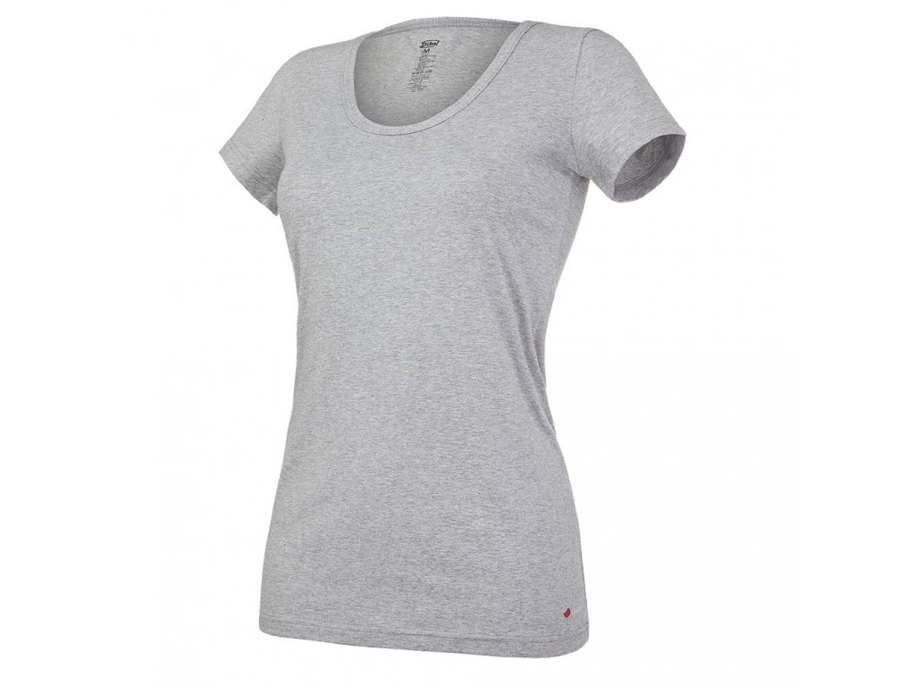 Tričko dámske KR tenké výstrih U Outlast® - šedý melír (Veľkosť S)