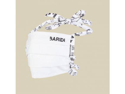 Rúško BARIDI bavlnené jednovrstvové - biela/Paris