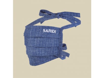 Rúško BARIDI bavlnené dvojvstvové - denim