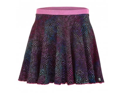 Sukňa kolová - fialovočierny vzor