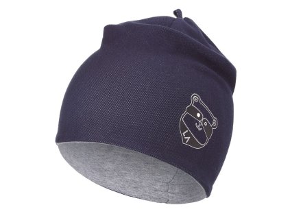 Čiapka podšitá JEANS Outlast® - tm. modrá/šedý melír (Veľkosť 1 | 36-38 cm)