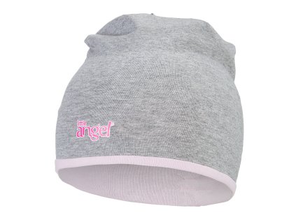 Čiapka podšitá Outlast® - šedý melír/ružová baby (Veľkosť 1 | 36-38 cm)