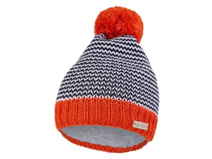 Čiapka pletená cikcak s brmbolcom Outlast® - oranžový brmbolec (Veľkosť 3 | 42-44 cm)