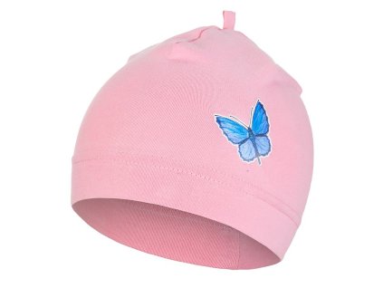 Čiapka tenká DEBRA Outlast® - staroružová/motýľ (Veľkosť 1 | 36-38 cm)