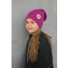 Čiapka spadnutá hrejivá - fuchsia