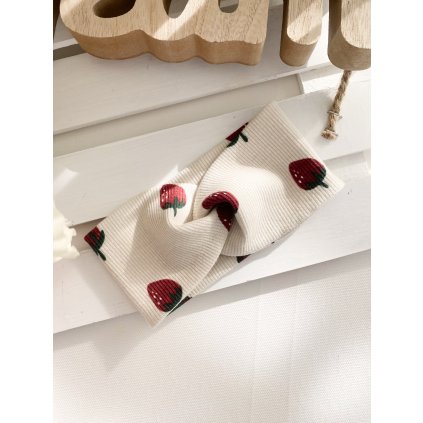 Čelenka z žebrovaného úpletu "Jahůdky"