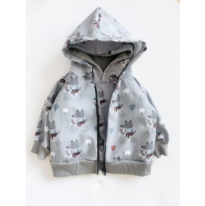Softshellová bunda s kapucí vlky