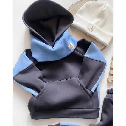 Mikina s kapucí "Basic" tmavě šedá