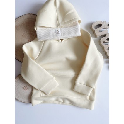 Mikina s kapucí "Basic" slonová kost