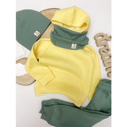 Mikina s kapucí "Basic" citronová