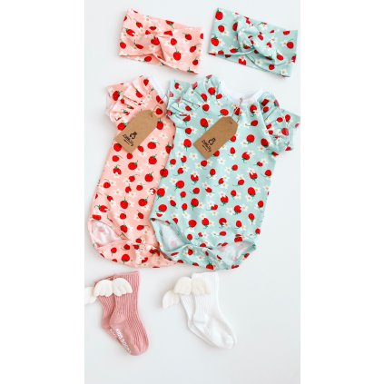 Body s krátkým rukávem "Jahody na mentolové"