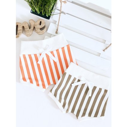 Pruhované oranžové buggy kraťasy