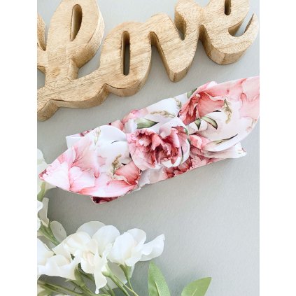 Látková čelenka na zavazování "Pivoňky"