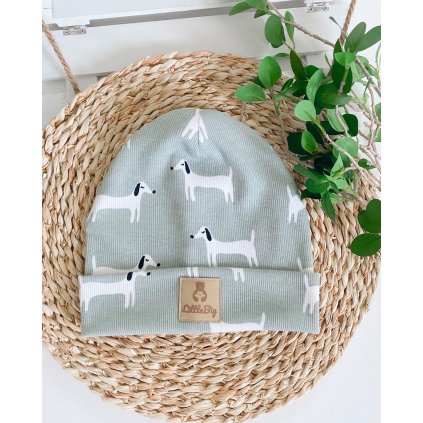 Čepice žebrovaná "Pejsky"