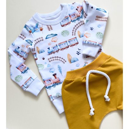 Mikina bez  kapucí "Vlaky"