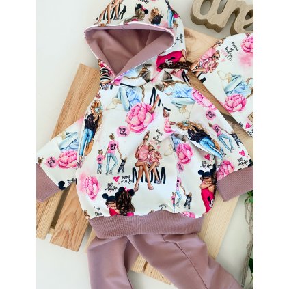 Mikina s kapucí  "Mama a dcera"