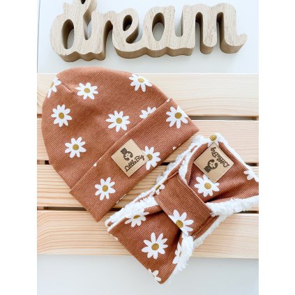 Čepice žebrovaná terakotová "Heřmánek"