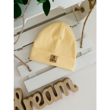 Čepice žebrovaná vanilková