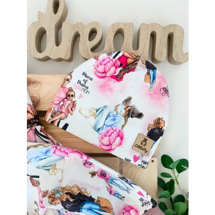 Lehká čepice "Mama a dcera"