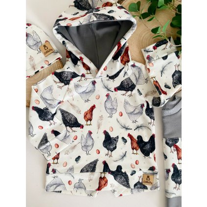 Mikina s kapucí  slepičky