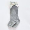 Dívčí podkolenky s mašlí šedé