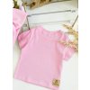 Žebrované tričko baby pink