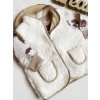 Vesta na zapínání mléčná z beránka
