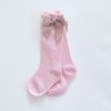 Dívčí podkolenky s mašlí růžové