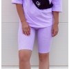 Žebrované elastické kraťasy s vysokým pasem "Lila"
