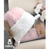 Ušanka s beránkem prošívaná růžová