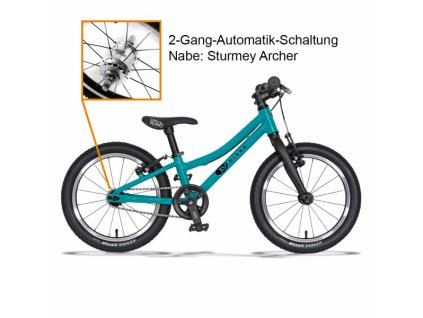 KUbikes 16S MTB 2 Gang tuerkis glitter web 1000