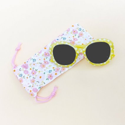 rockahula kid detske slnecne okuliare zlte margaretka sedmokraska kvetinove s puzdrom daisy sunglasses littlebird