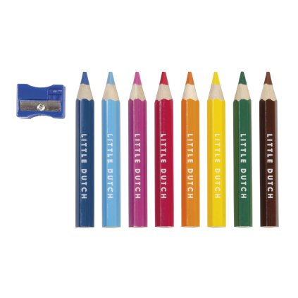 pastelky drevene 8 ks s struhadlom little dutch (9)