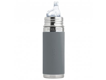 Nerezová TERMO lahev Pura s náustkem 260 ml šedá