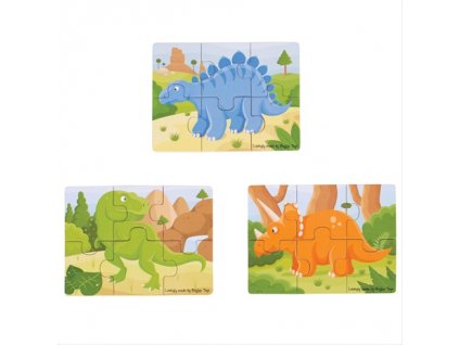 Bigjigs Toys puzzle 3v1 dinosauři