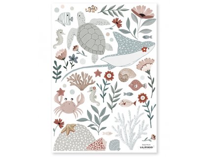 s1408 stickers animaux ocean crabe tortue
