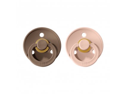 BIBS Colour dudlíky z přírodního kaučuku 2ks Dark Oak/Blush