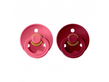 BIBS Colour cumliky z prirodneho kaucuku 2ks Coral+Ruby
