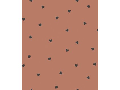 h0625 papier peint coeurs noir terracotta