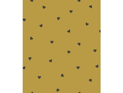 h0622 papier peint coeurs noir moutarde