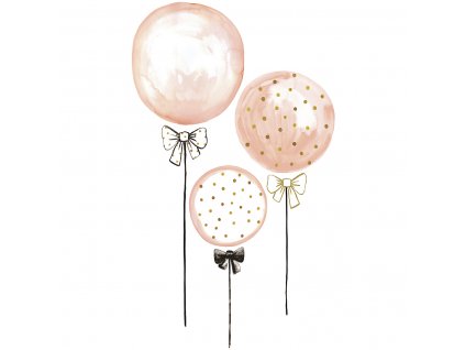 Samolepka LILIPINSO Pink balloons with gold dots XL