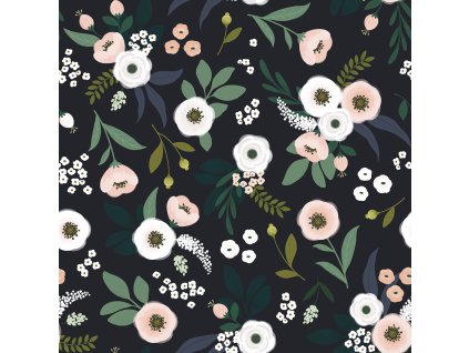 Tapeta LILIPINSO Flowers on dark backround 50 cm x 10 m